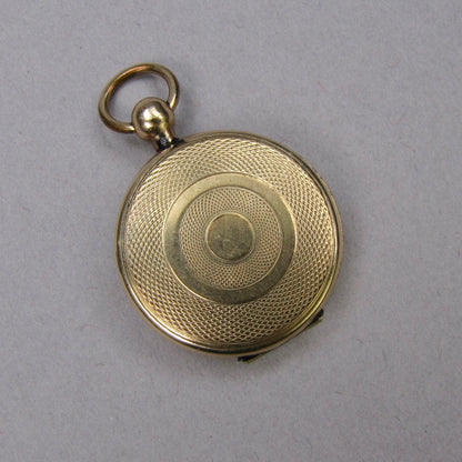 Antique Yellow Gold Fill Daguerreotype Round Locket Pendant
