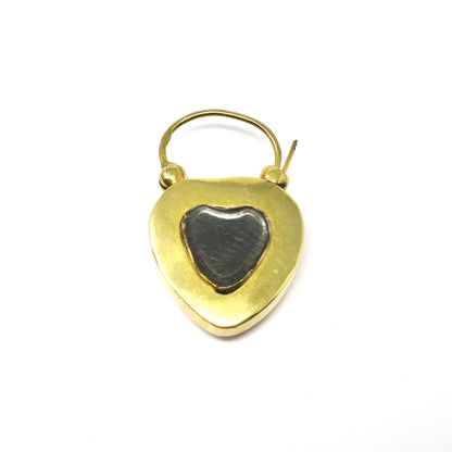 Antique Victorian 18k Scottish Aberdeen Granite Mourning Padlock Pendant, Fasteners, Connector
