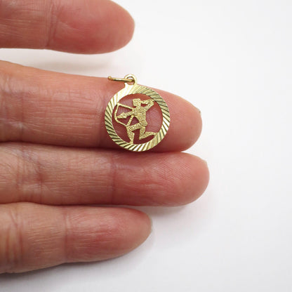 Vintage 1970 Solid 9ct Gold Sagittarius Archer Zodiac Charm Pendant