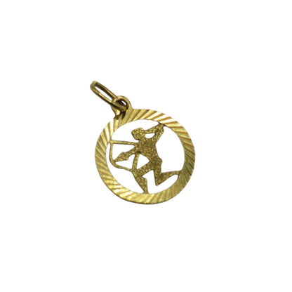 Vintage 1970 Solid 9ct Gold Sagittarius Archer Zodiac Charm Pendant