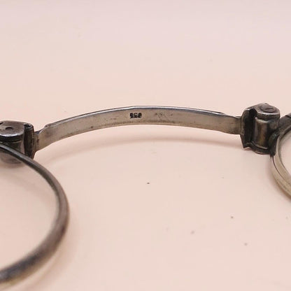 Antique Victorian 835 Silver and Niello Enamel Folding Magnifying Glass/Eyeglass N17