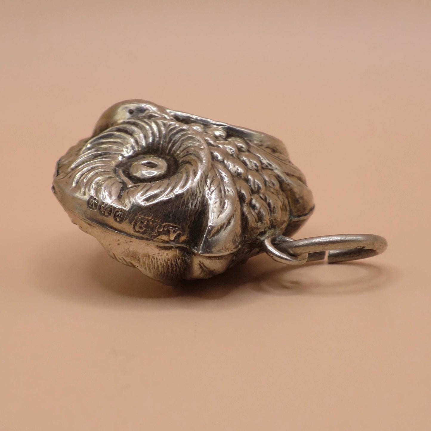 1920 Antique Athur Johnson Smith Sterling Silver 3D Doudble Sided Owl Pendant