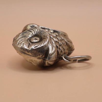 1920 Antique Athur Johnson Smith Sterling Silver 3D Doudble Sided Owl Pendant