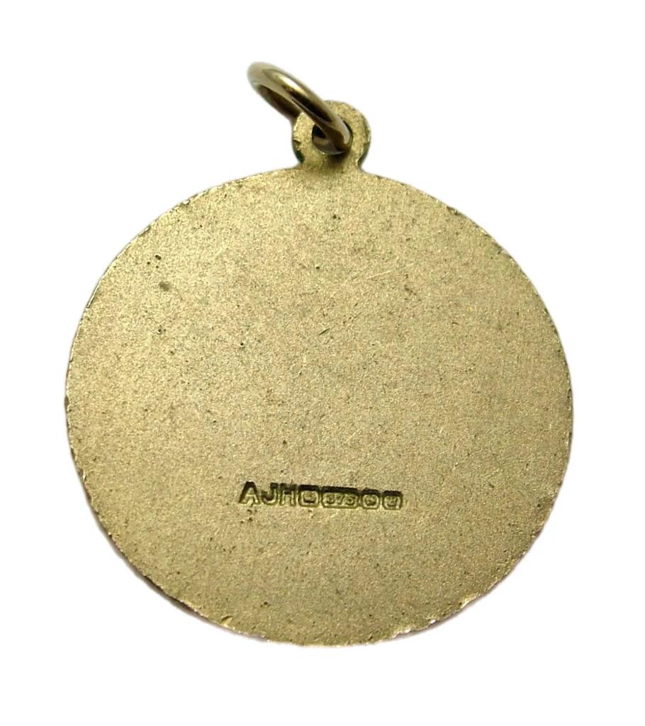 1976 Vintage Hallmarked British Birmingham Solid 9ct 9k Gold Gemini Zodiac Disc Pendant