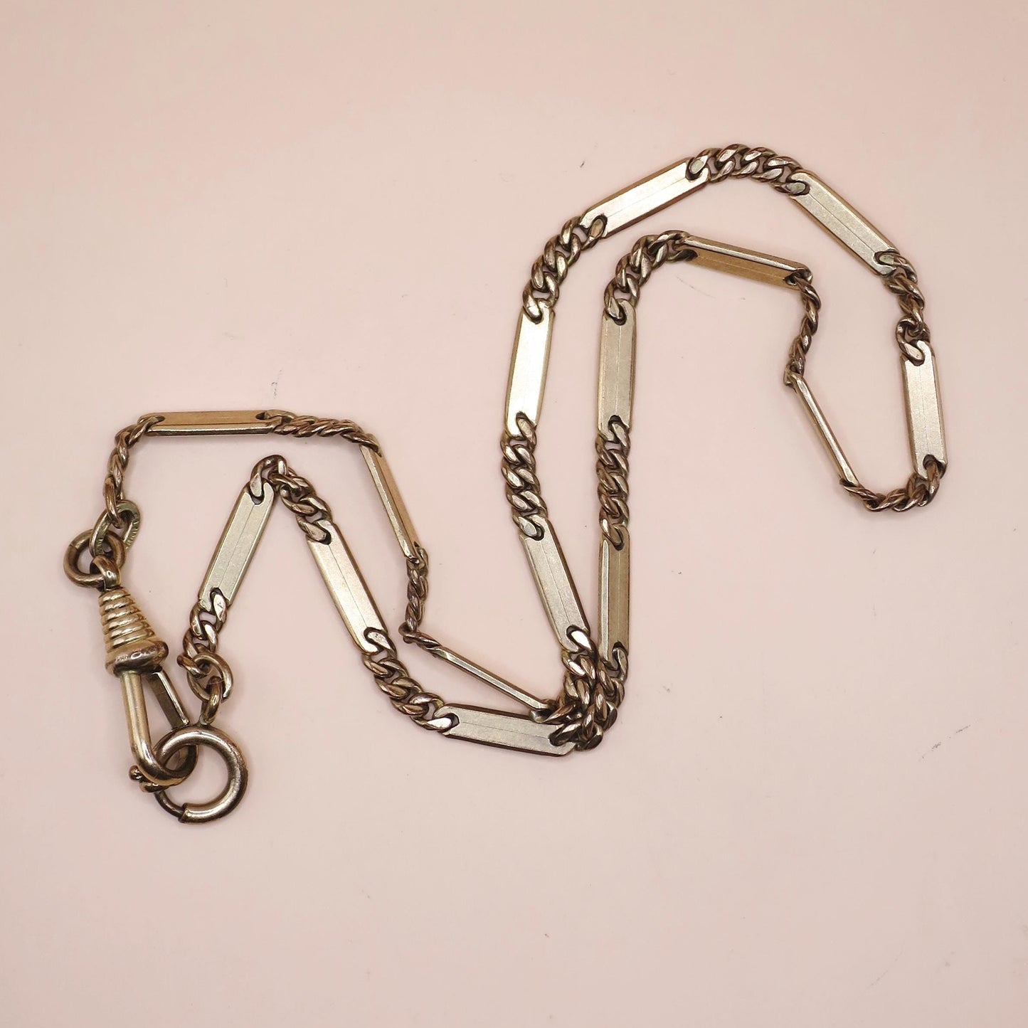 Antique French German Italian Watch Chain Yellow Gold Filled or Rolled Gold Necklace