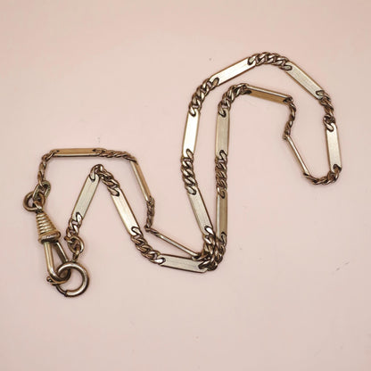 Antique French German Italian Watch Chain Yellow Gold Filled or Rolled Gold Necklace