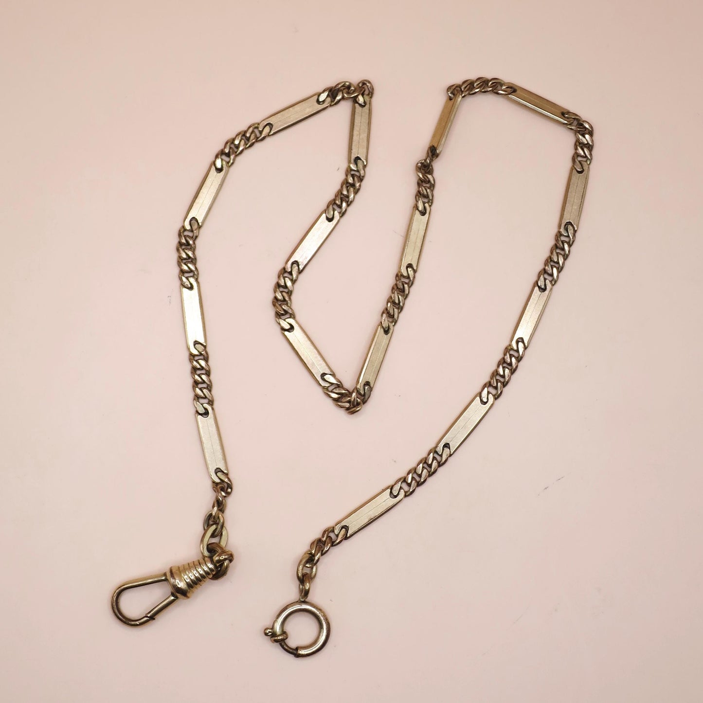 Antique French German Italian Watch Chain Yellow Gold Filled or Rolled Gold Necklace