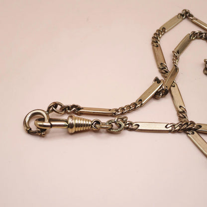 Antique French German Italian Watch Chain Yellow Gold Filled or Rolled Gold Necklace