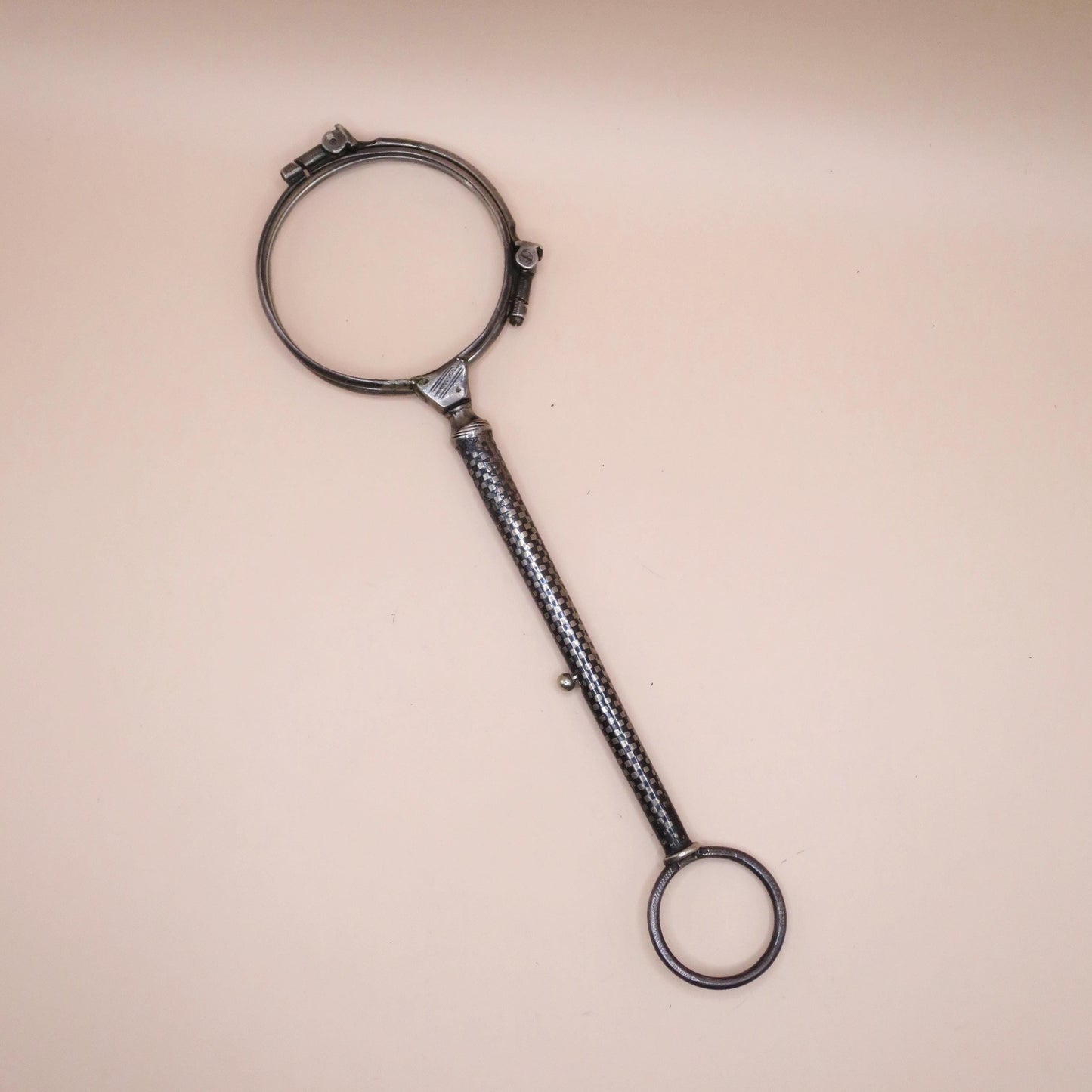 Antique Victorian 835 Silver and Niello Enamel Folding Magnifying Glass/Eyeglass N17