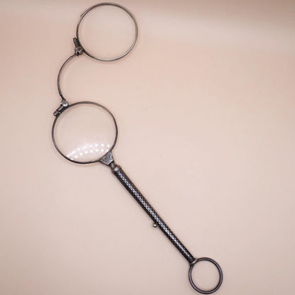 Antique Victorian 835 Silver and Niello Enamel Folding Magnifying Glass/Eyeglass N17