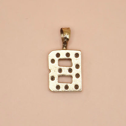 Vintage 1981 9ct Yellow & White Gold Initial Letter "B"" Charm Pendant