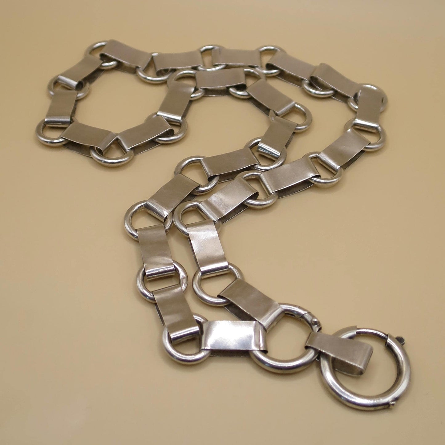 Antique Victorian Reversible Sterling Silver Engraved Collar Book Chain Necklace
