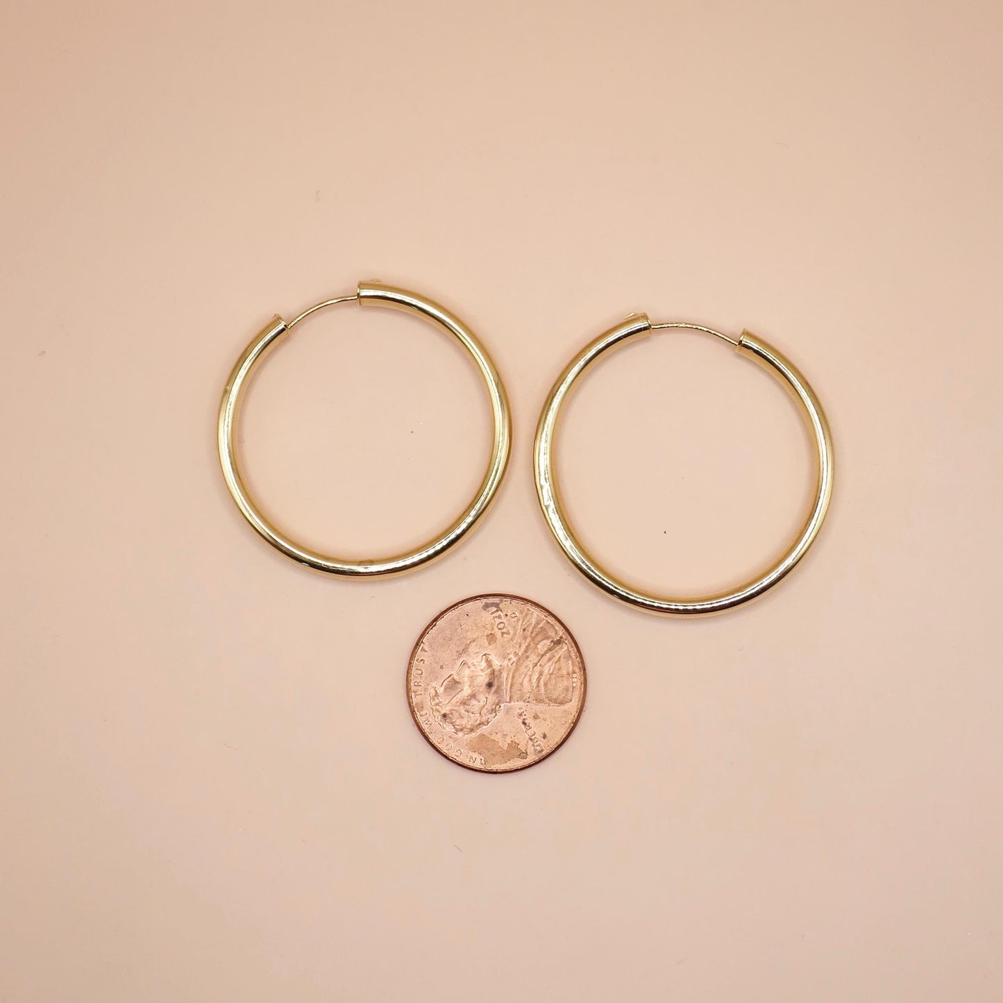 Preloved Vintage 14k Yellow Gold Hoop Earrings, 2.1 grams