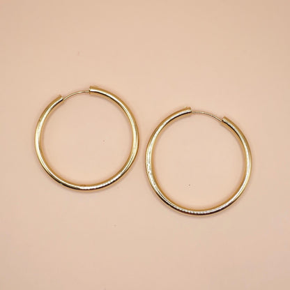 Preloved Vintage 14k Yellow Gold Hoop Earrings, 2.1 grams