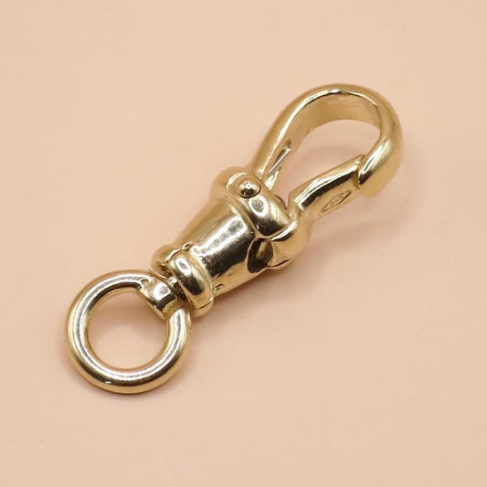 14K Yellow Gold Antique Style Swivel Clasp - Lobster Clip 19mm - MEDIUM