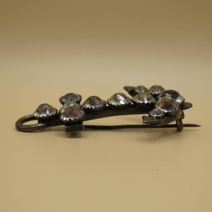 Antique Victorian Sterling Silver Paste Stone Anchor Hope Brooch Pin Pendant