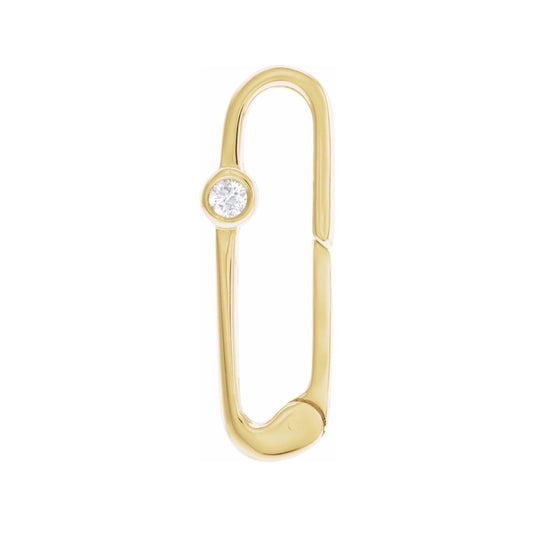 14K Yellow Gold .06 CT Natural Diamond Charm Bail, 24.45x7.3 mm