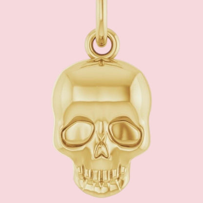 14K Yellow Gold Petite Skull Charm