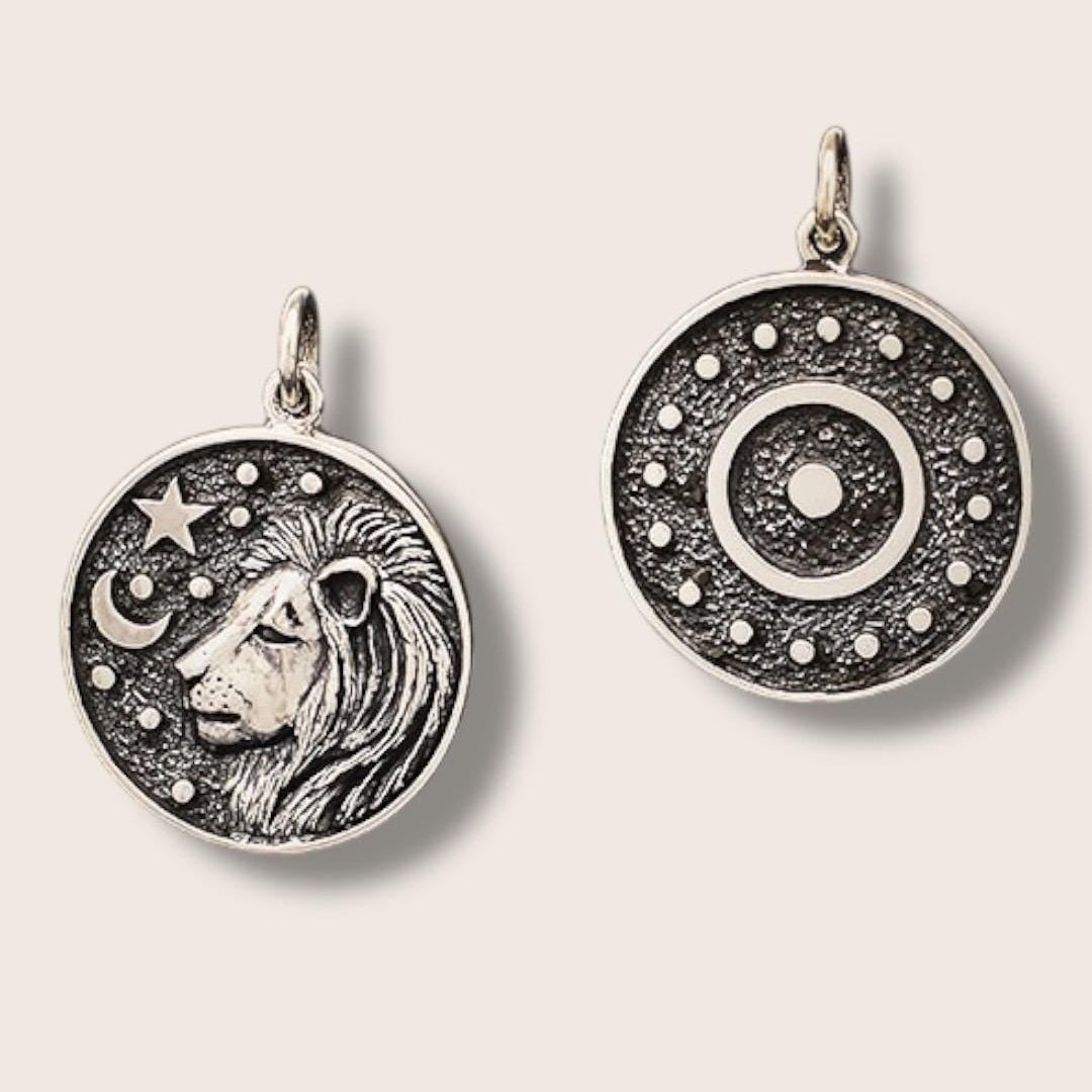 Solid 925 Sterling Silver Astrology Leo Lion Charm Pendant