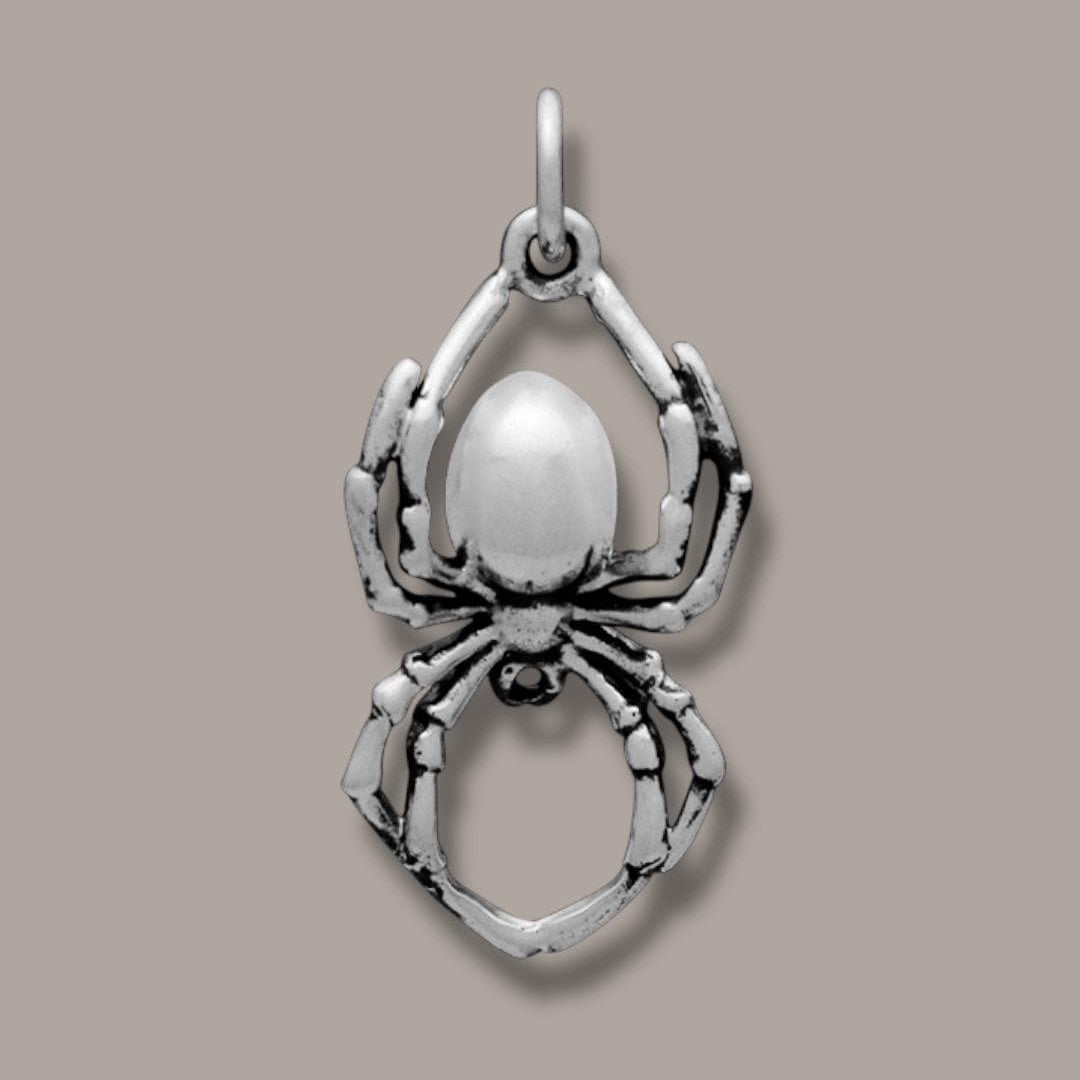 Solid 925 Sterling Silver Realistic Spider Charm