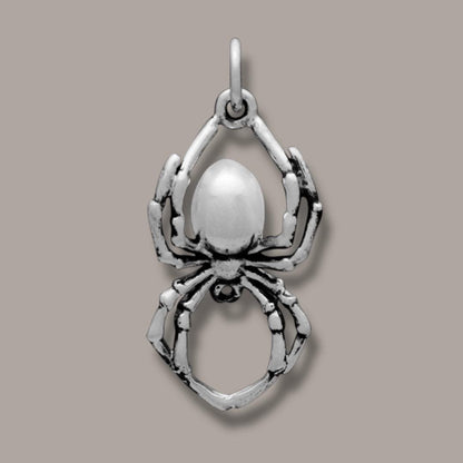 Solid 925 Sterling Silver Realistic Spider Charm