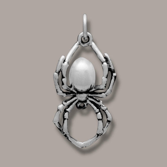 Solid 925 Sterling Silver Realistic Spider Charm