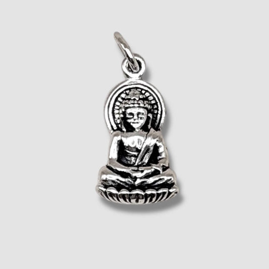 Solid 925 Sterling Silver Auspicious Feng Shui Shakyamuni Buddha Charm