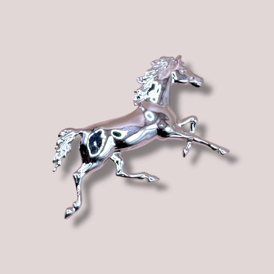 Solid 925 Sterling Silver Chinese Zodiac Year of the Horse Standardbred Trotter Pendant