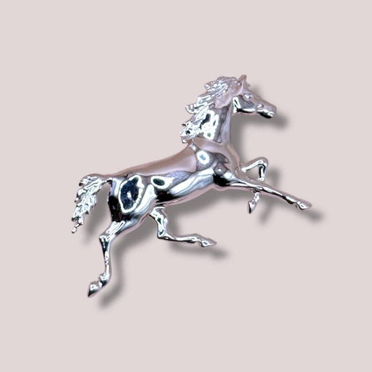 Solid 925 Sterling Silver Chinese Zodiac Year of the Horse Standardbred Trotter Pendant