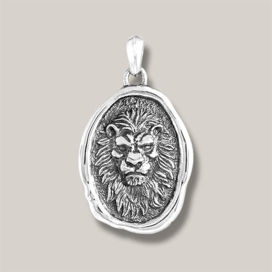 Solid 925 Sterling Silver King of the Jungle Lion Leo Charm Pendant