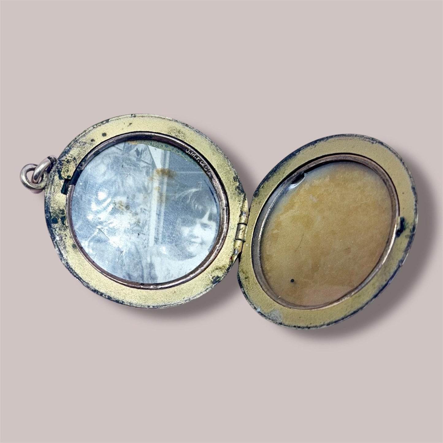 Antique Victorian 14k Gold Filled Black Paste Cross Locket Pendant by J.M.F. & Company