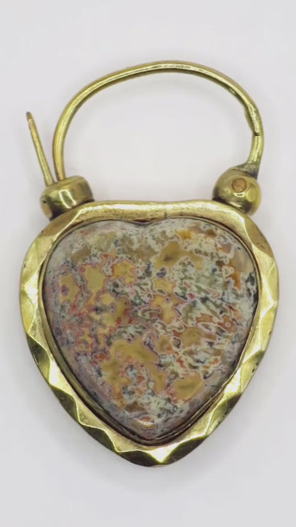 Antique Victorian 18k Scottish Aberdeen Granite Mourning Padlock Pendant, Fasteners, Connector