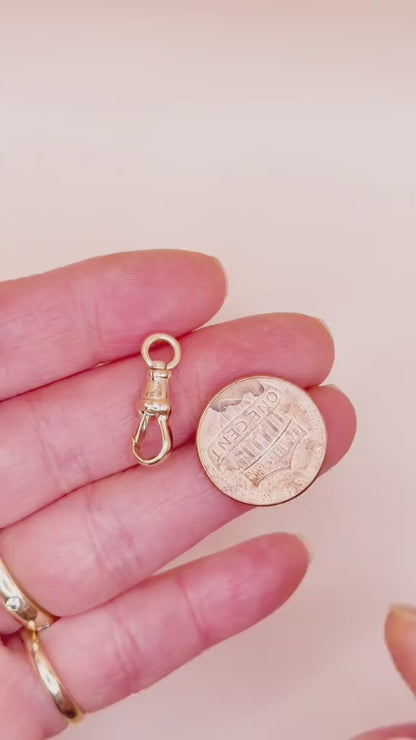14K Yellow Gold Antique Style Swivel Clasp - Lobster Clip 19mm - MEDIUM