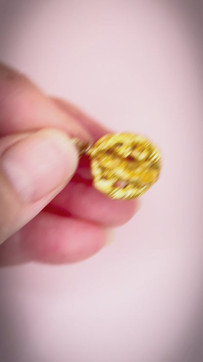 Antique Victorian Repoussé 18K Acanthus "Orb" Charm
