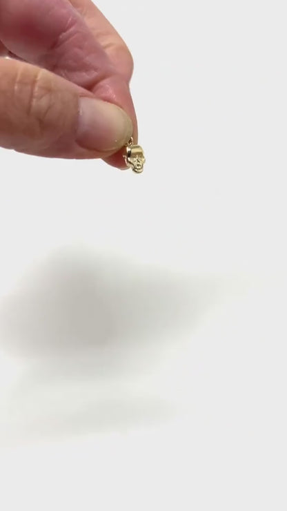 14K Yellow Gold Petite Skull Charm
